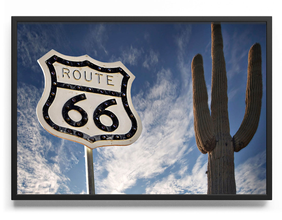 Route 66 Road Sign Sky – Poster