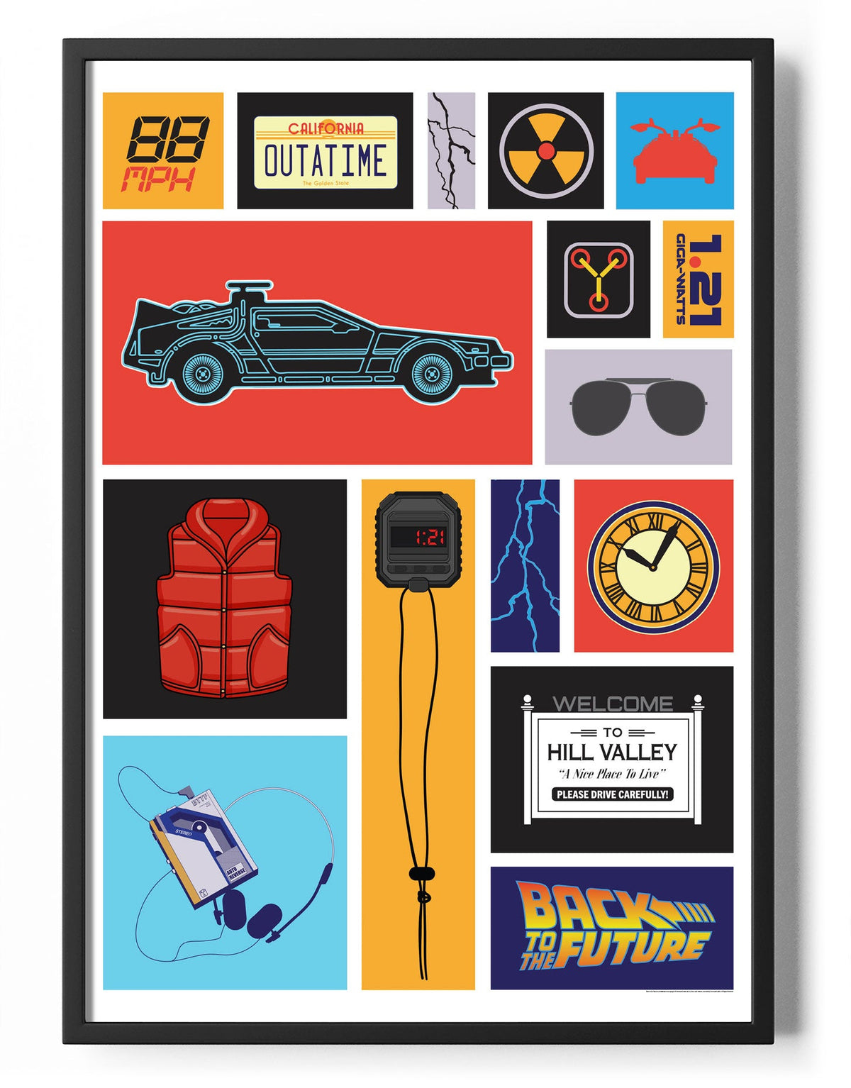 Back To The Future (Retour vers le futur) Clip-Art Poster – Poster