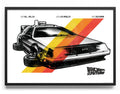 White Retro DeLorean Poster – Poster