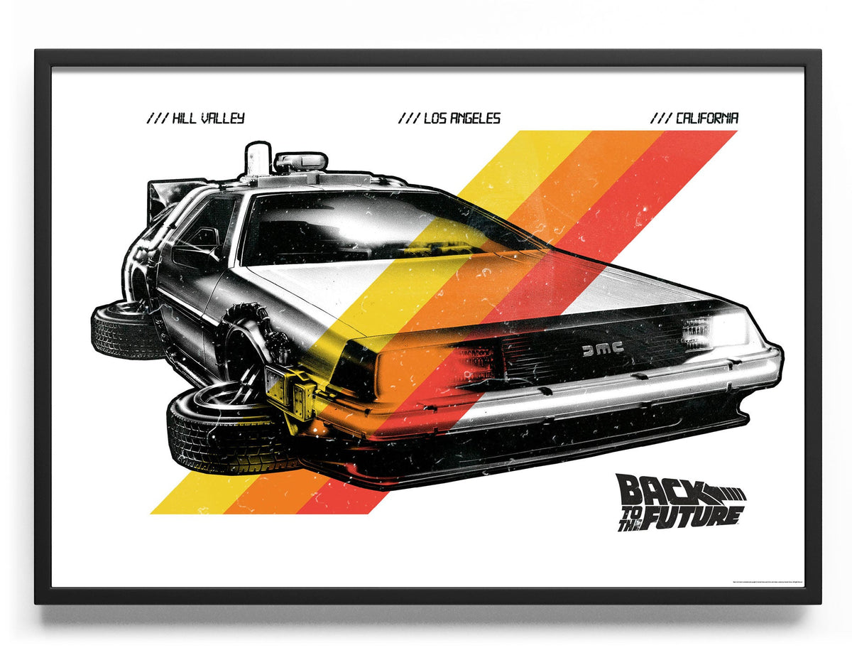 White Retro DeLorean Poster – Poster