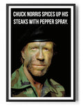 Chuck Norris Spices Up His Steaks With Pepper Spray Poster – Poster