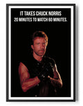 It Takes Chuck Norris 20 Minutes To Watch 60 Minutes Poster – Poster