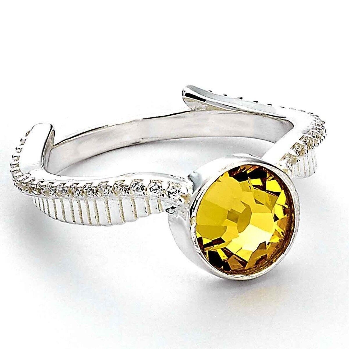 Bague en cristal Harry Potter en argent sterling Golden Snitch taille X Large