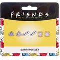 FRIENDS TV Show Lot de 3 clous d'oreilles ; Cadre, tasse à café, logo FRIENDS