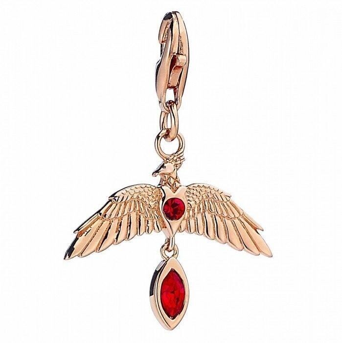 Harry Potter Sterling Silver Fumseck Plaqué Or Rose Clip sur charm avec Cristaux
