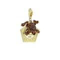 Harry Potter Grenouille en chocolat en argent sterling Clip sur breloque avec éléments en cristal