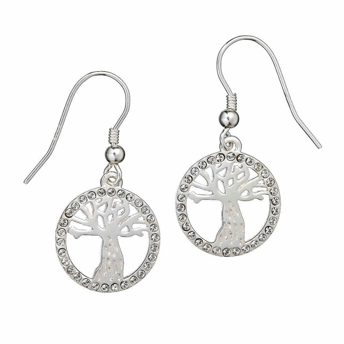 Boucles d'oreilles Harry Potter en argent sterling avec saule cogneur et éléments en cristal