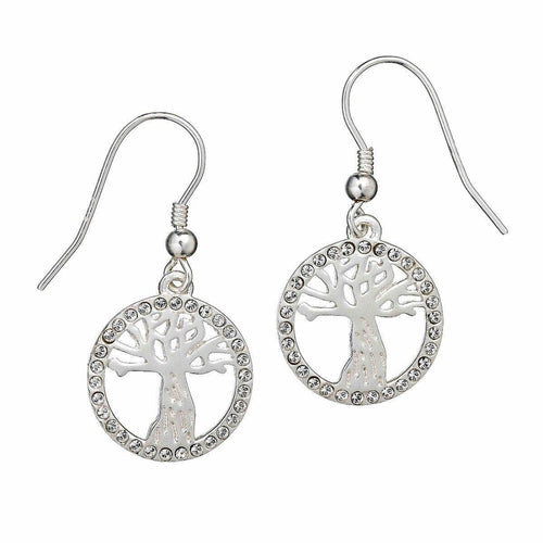 Boucles d'oreilles Harry Potter en argent sterling avec saule cogneur et éléments en cristal