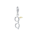 Harry Potter Lunettes en argent sterling et breloque éclair éclair