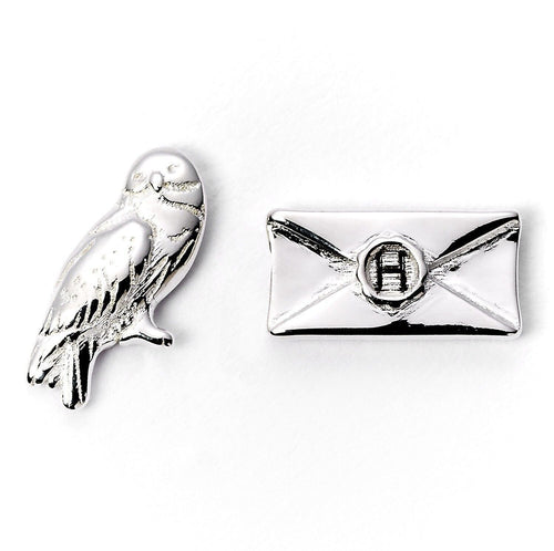 Boucles d'Oreilles Tige Hedwige & Lettre Harry Potter