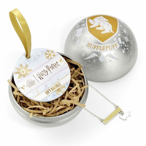 Boule de Noël officielle Harry Potter Poufsouffle avec collier maison