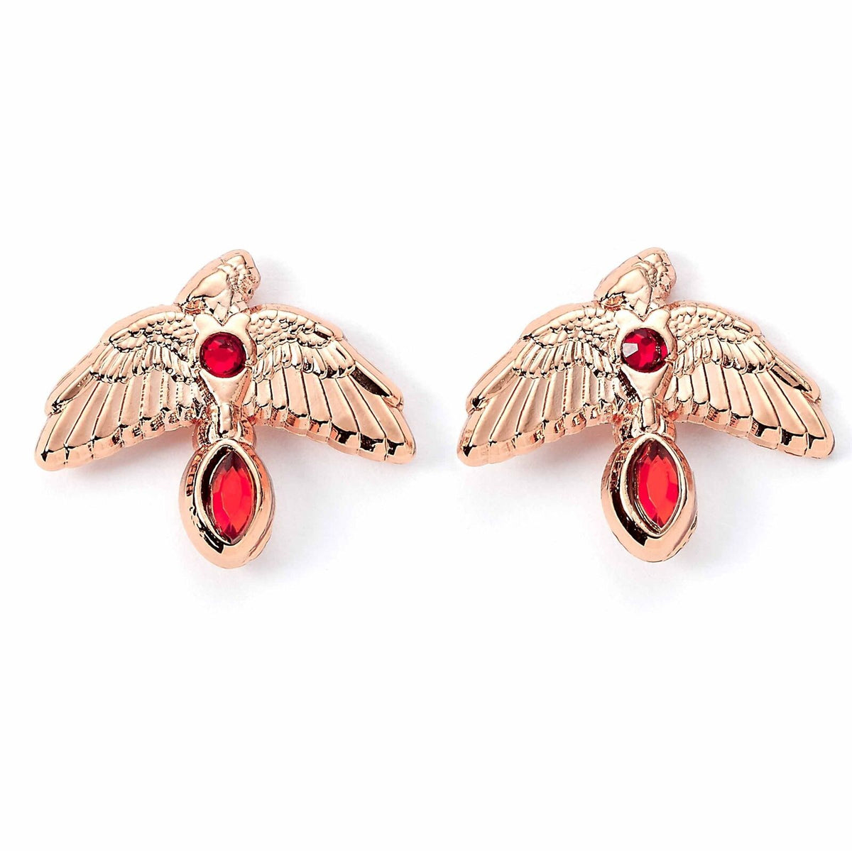 Boucles d'oreilles à tige plaquées or rose Harry Potter Fumseck