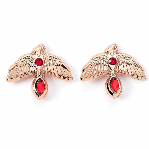Boucles d'oreilles à tige plaquées or rose Harry Potter Fumseck