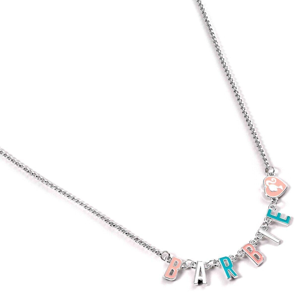 Collier de nom de lettre en émail Barbie