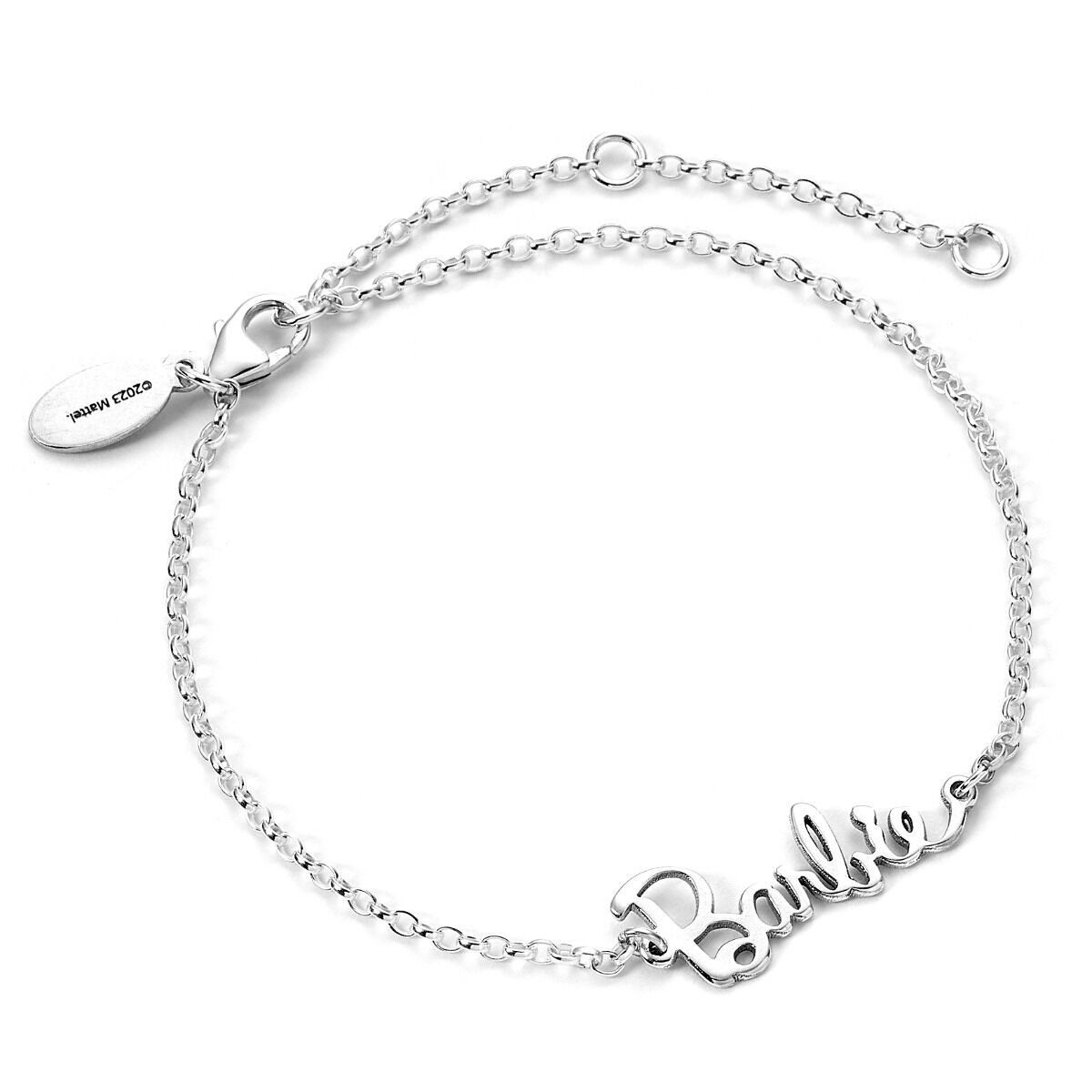 Bracelet Barbie en argent sterling avec logo et prénom