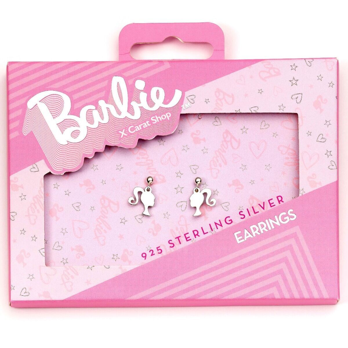 Boucles d'oreilles Barbie en argent sterling avec silhouette
