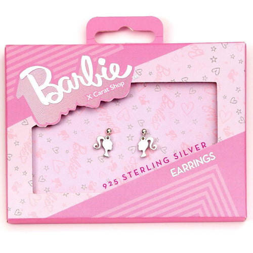Boucles d'oreilles Barbie en argent sterling avec silhouette
