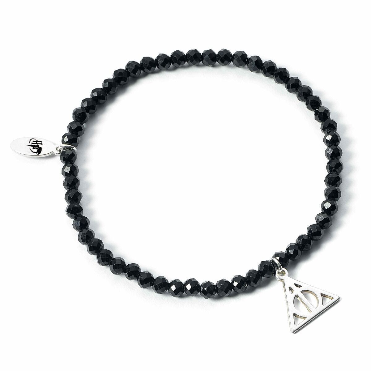 Bracelet en pierre semi-précieuse Harry Potter avec breloque reliques de la mort en argent sterling