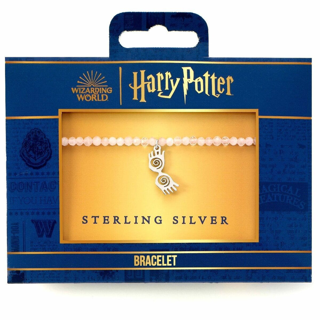 Bracelet en pierre semi-précieuse Harry Potter avec breloque lunettes Luna en argent sterling