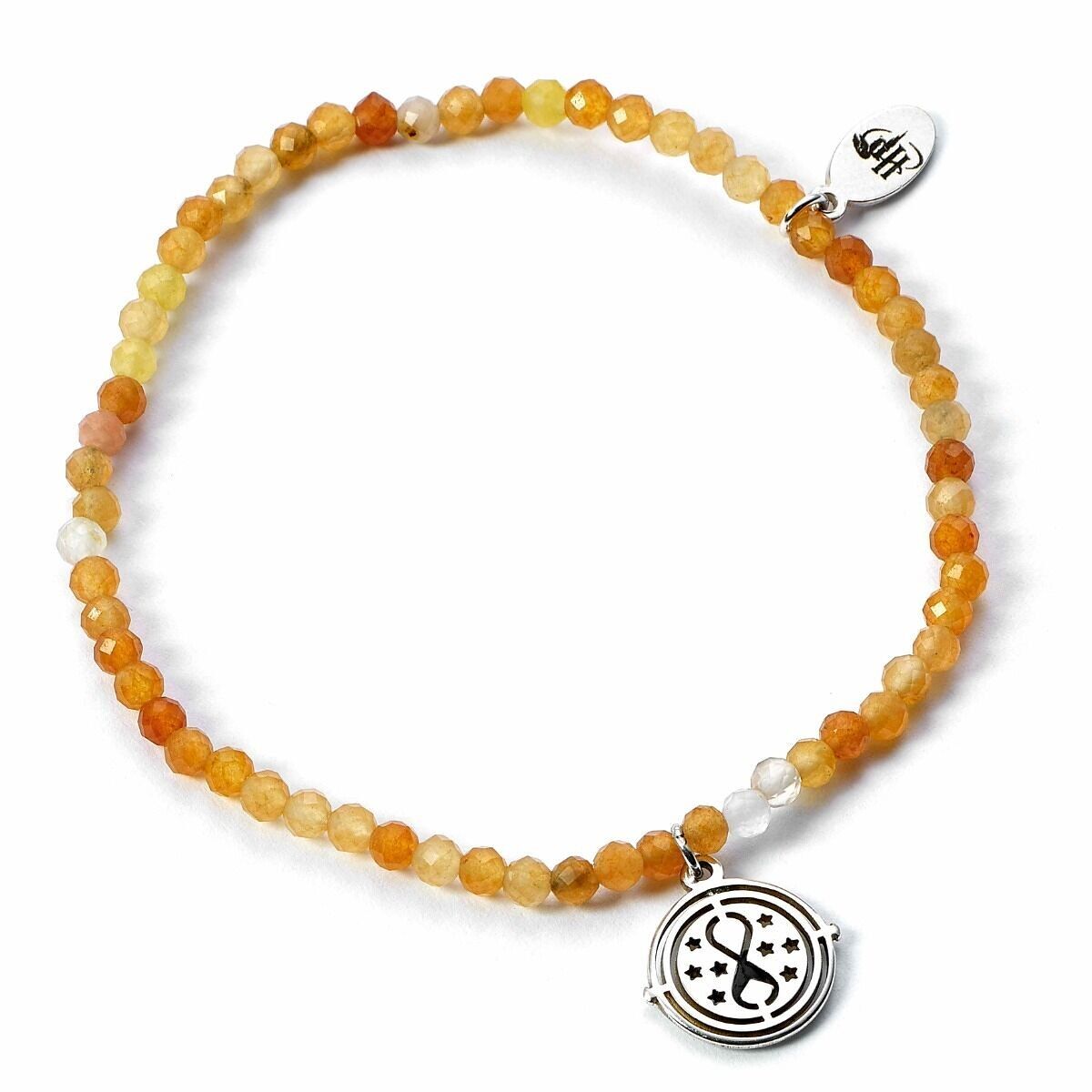 Bracelet en pierre semi-précieuse Harry Potter avec breloque retourneur de temps en argent sterling