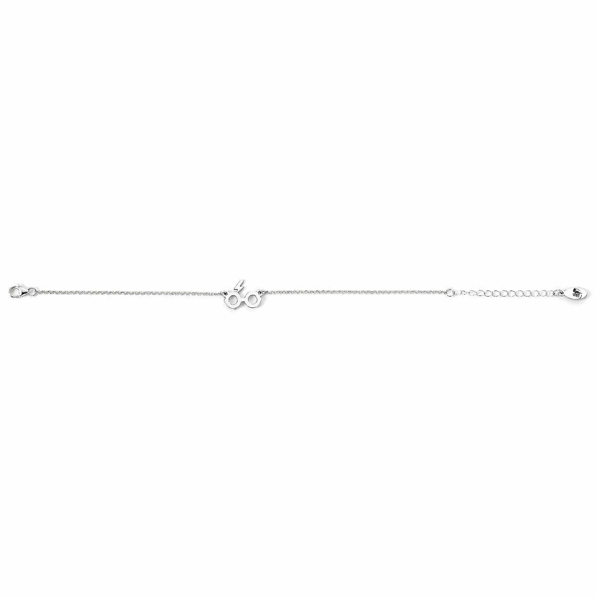 Bracelet à breloques avec lunettes et éclair en argent sterling Harry Potter