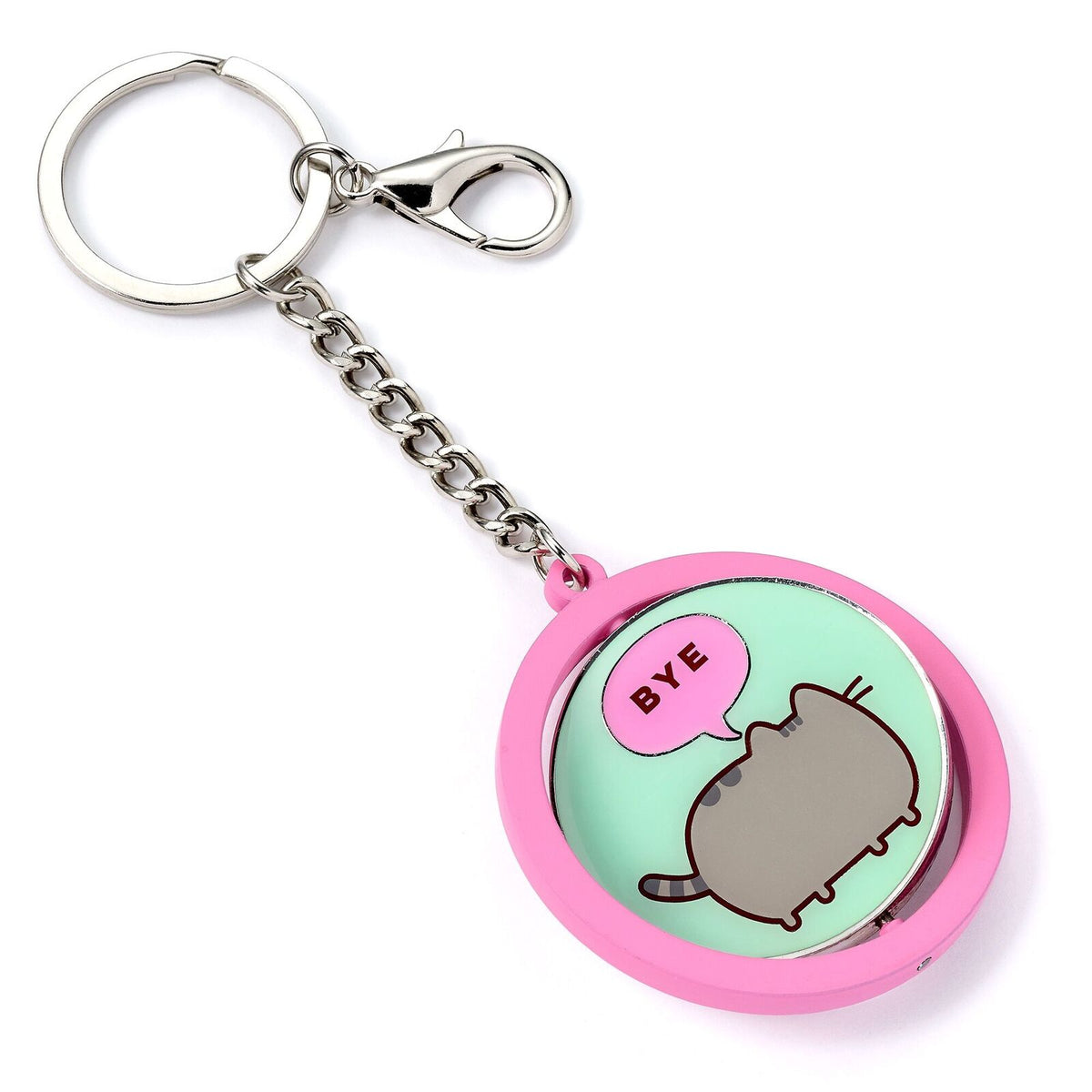 Pusheen le chat rose et bleu "Salut, Bye" Porte-clés rotatif