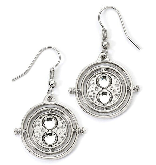 Boucles d'oreilles pendantes argentées Retourneur de temps Harry Potter