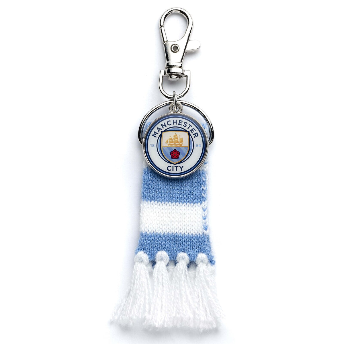 Porte-écharpe et porte-sac à dos avec breloque logo du club de football de Manchester City bleu