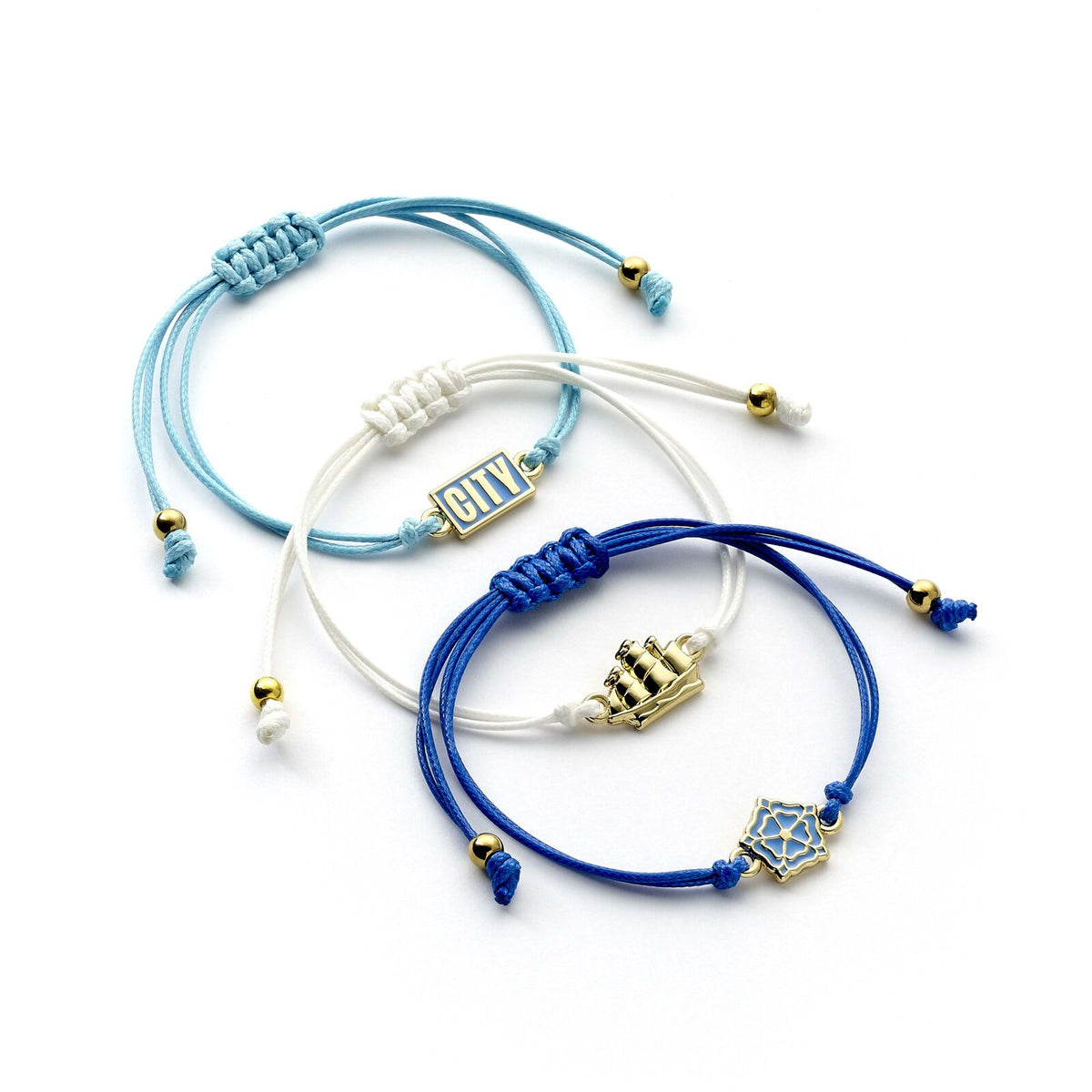 Lot de 3 bracelets d'amitié du club de football de Manchester City