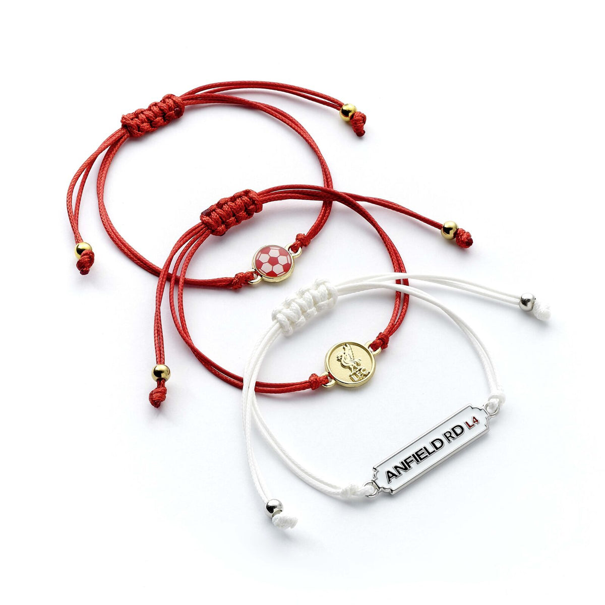 Lot de 3 bracelets d'amitié du club de football de Liverpool