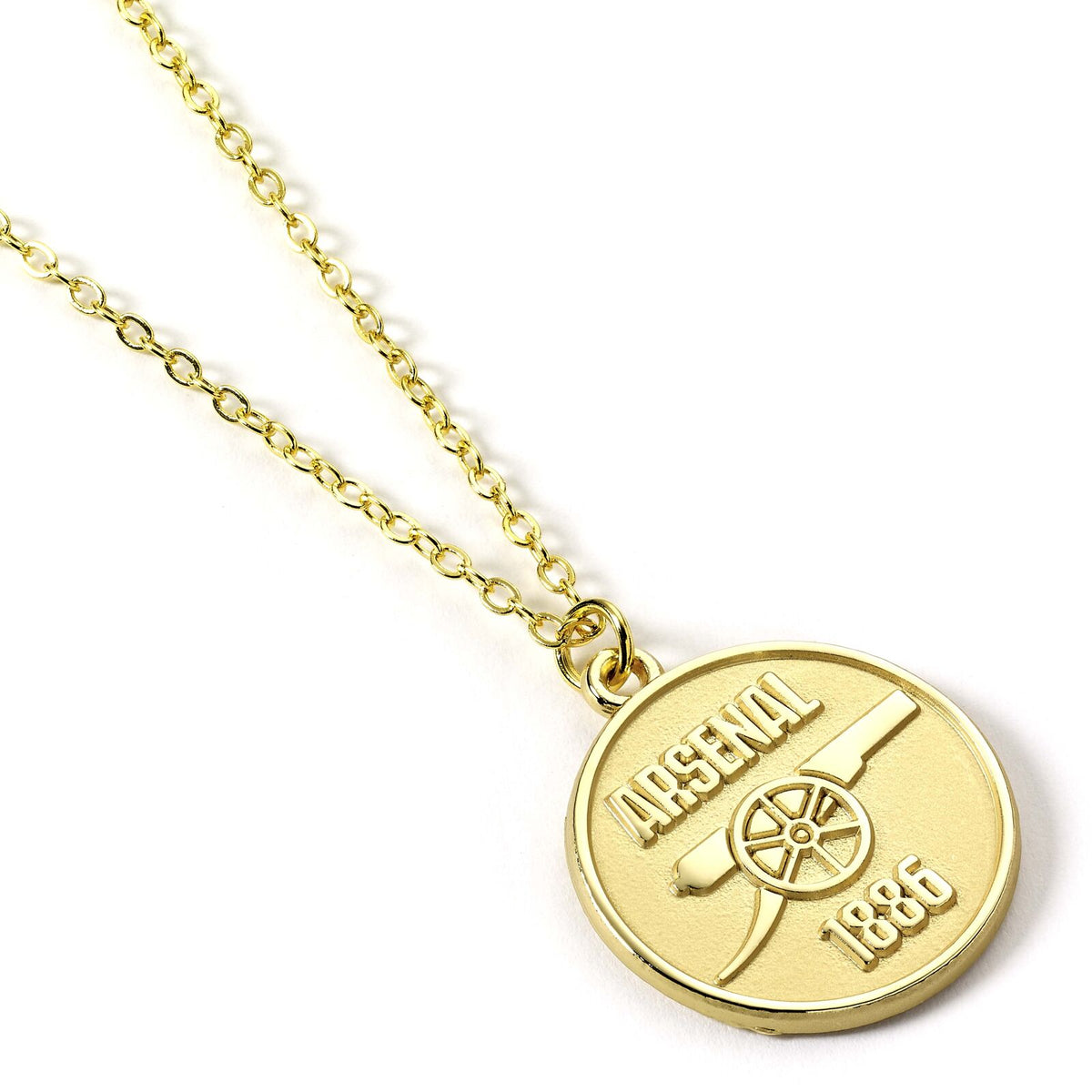 Collier doré avec écusson du club de football d'Arsenal