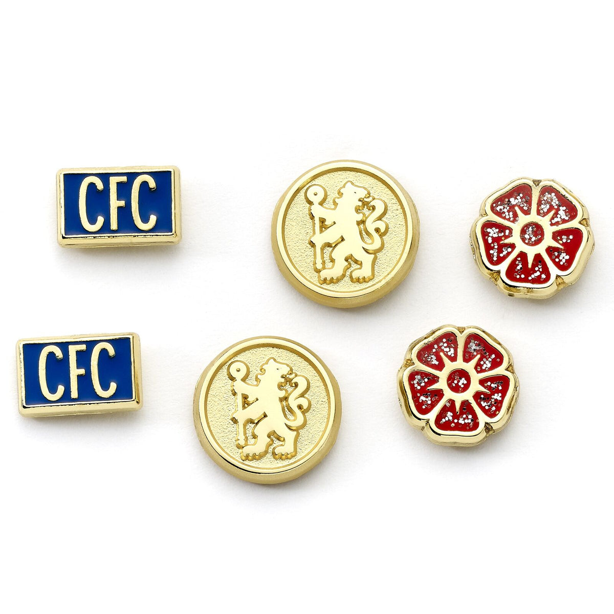 Lot de 3 boucles d'oreilles à tige du club de football de Chelsea