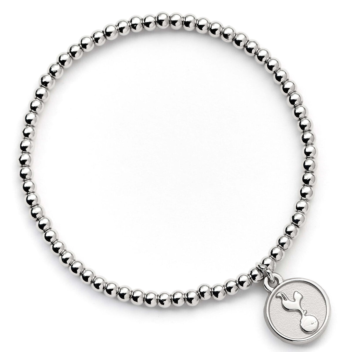 Bracelet à perles en forme de disque argenté Tottenham Hotspur