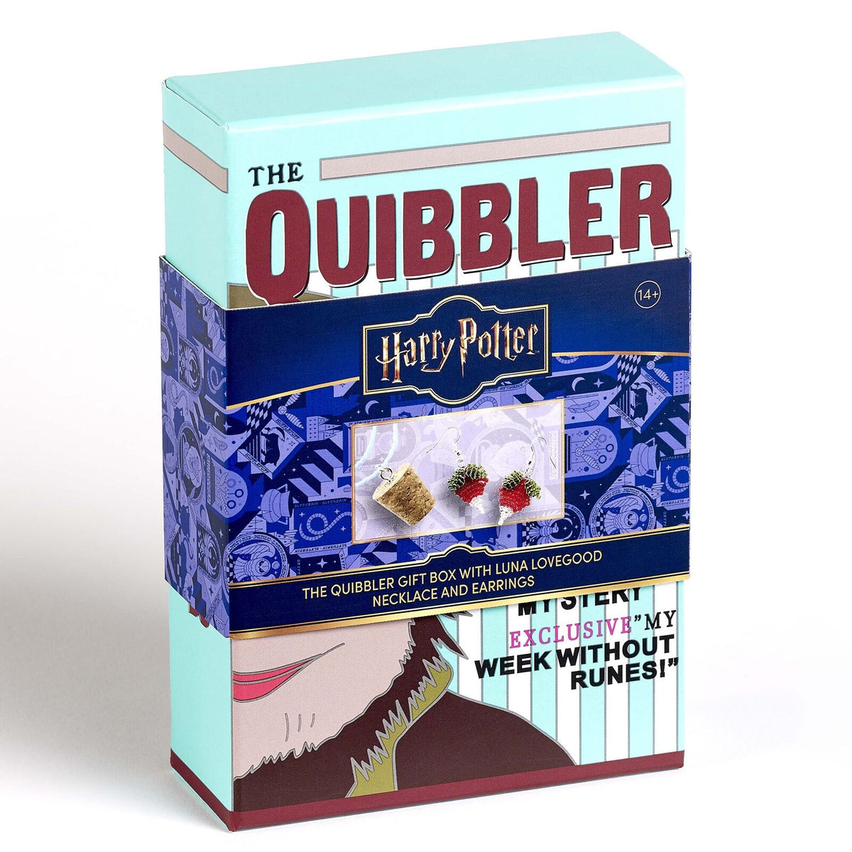 Coffret cadeau Quibbler de Harry Potter avec collier à breloques en liège Luna et boucles d'oreilles Radis
