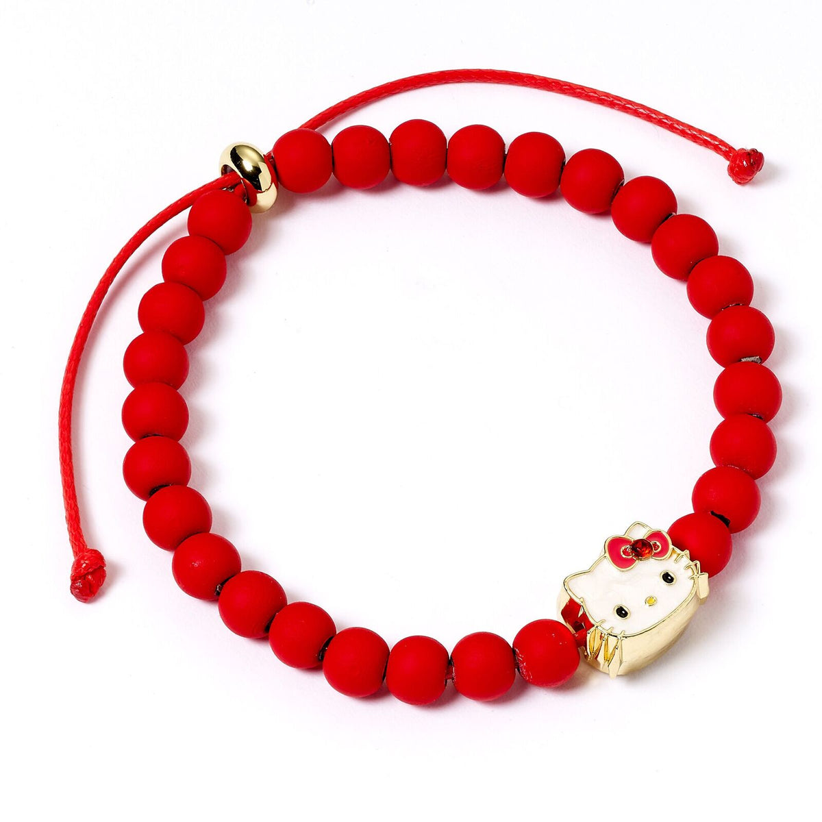 Bracelet de perles rouges Hello Kitty avec breloque Hello Kitty