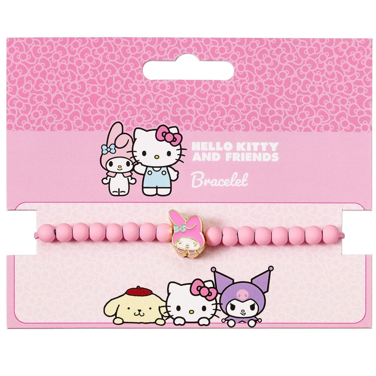 Bracelet de perles roses Hello Kitty avec breloque My Melody