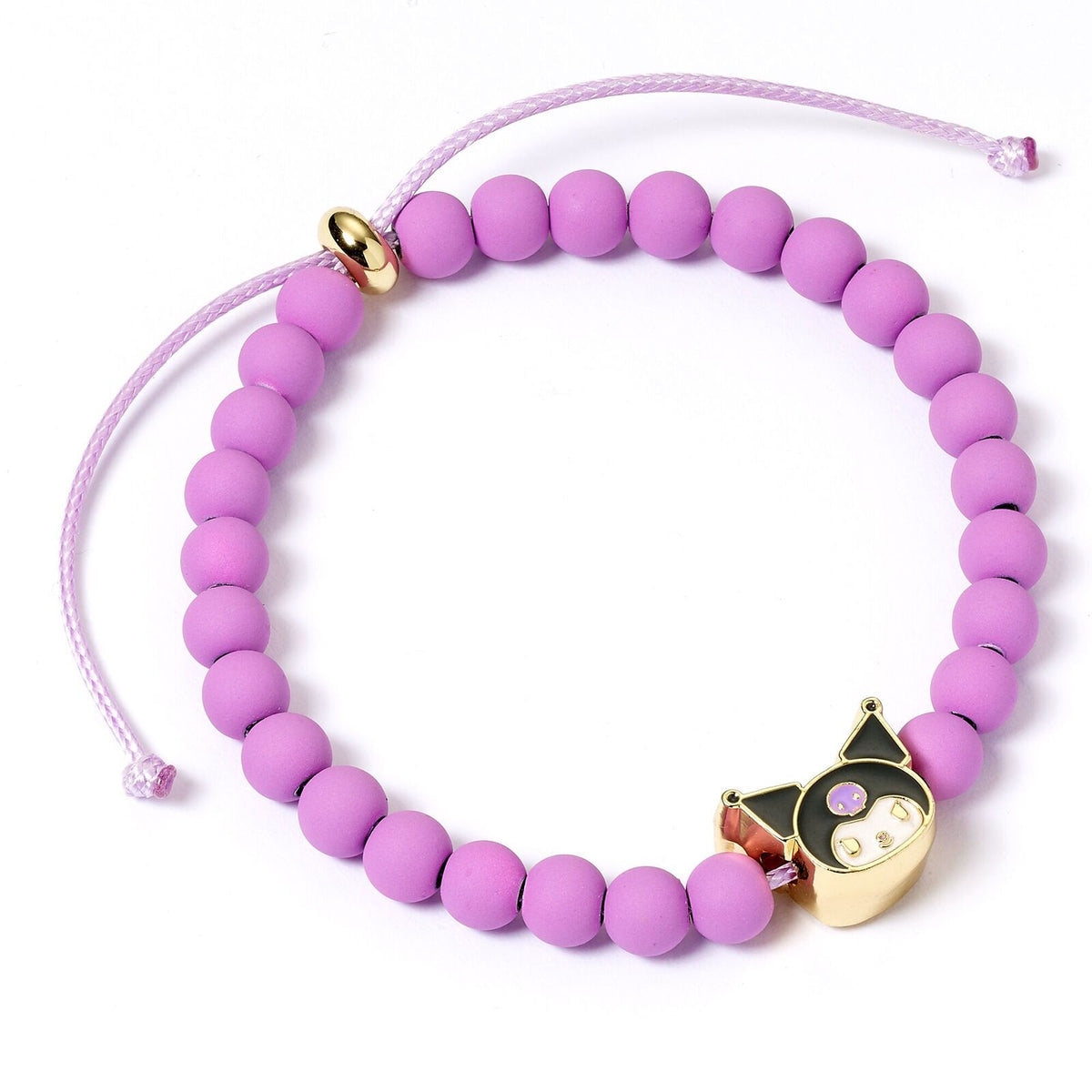 Bracelet de perles violettes Hello Kitty avec breloque Kuromi