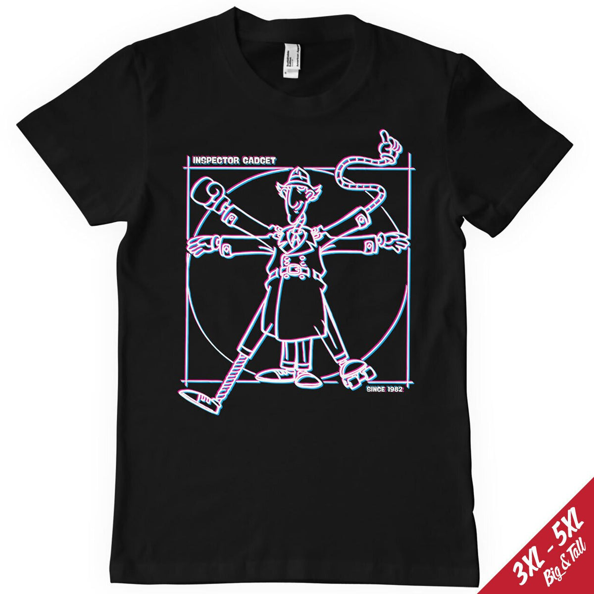 Inspector Gadget (Inspecteur Gadget) - Vitruvian Man Big & Tall T-Shirt – T-shirt grande taille