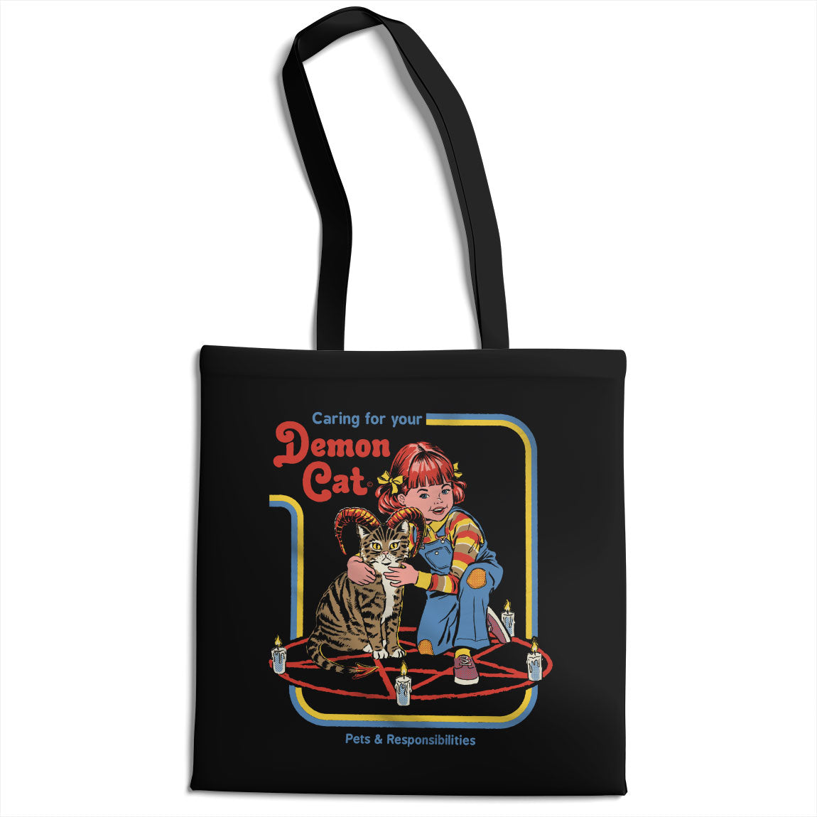 Caring For Your Demon Cat Tote Bag – Tote bag