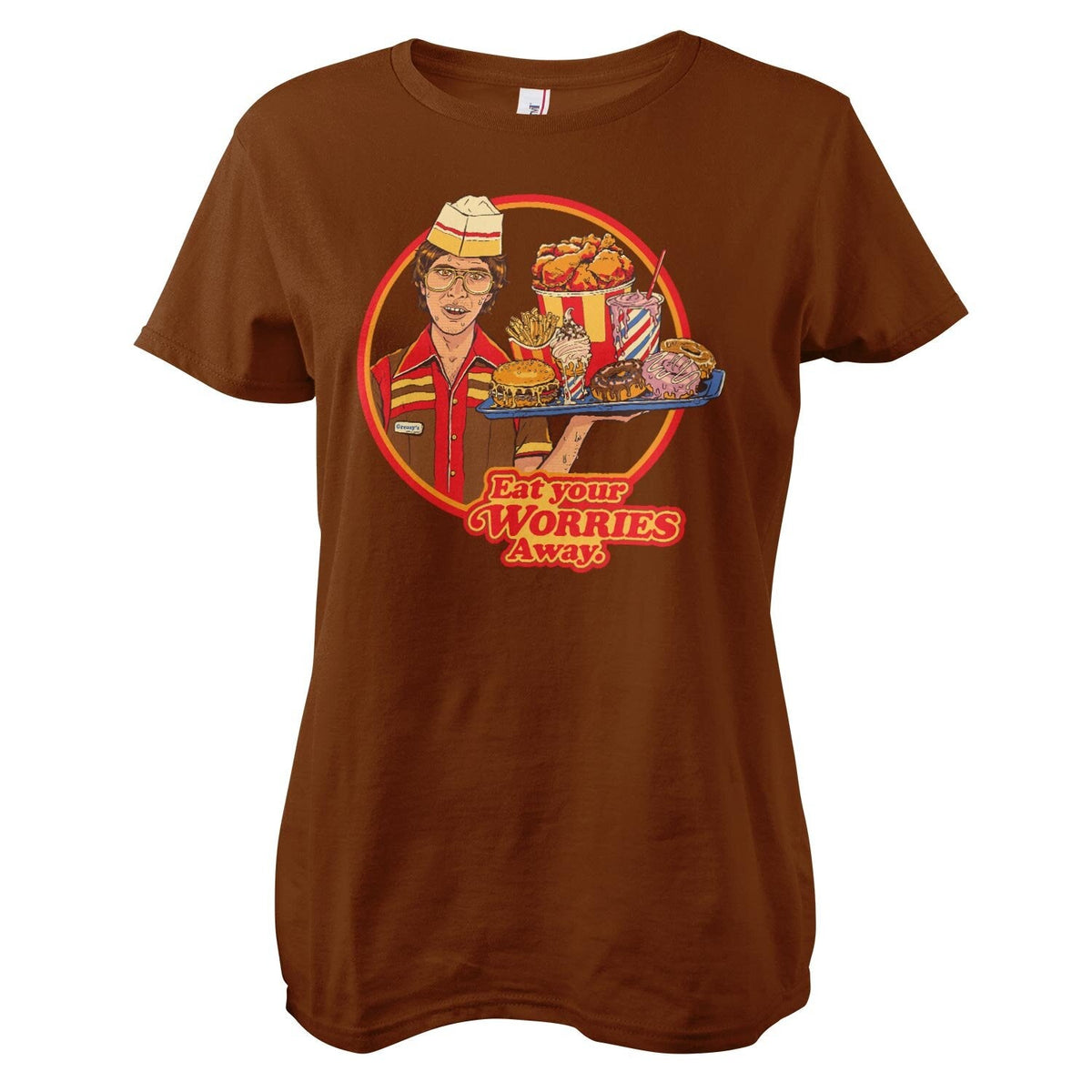 Eat Your Worries Away Girly Tee – T-shirt femme