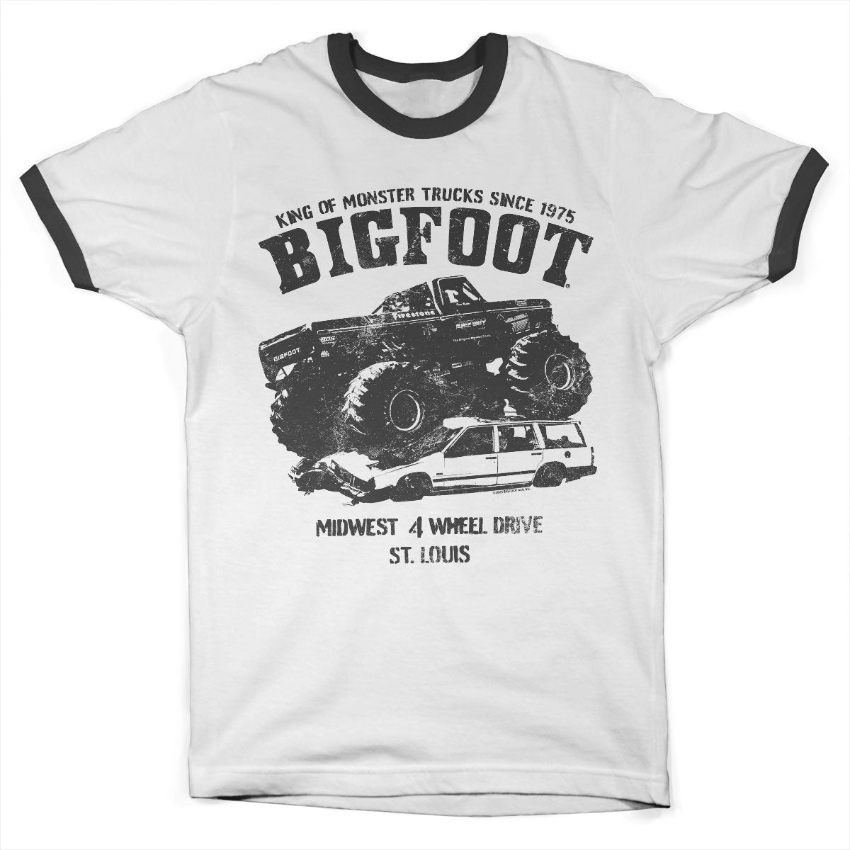BIGFOOT Monster Car Crush Ringer Tee – T-shirt ringer