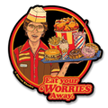 Steven Rhodes - Eat Your Worries Away Sticker – Sticker