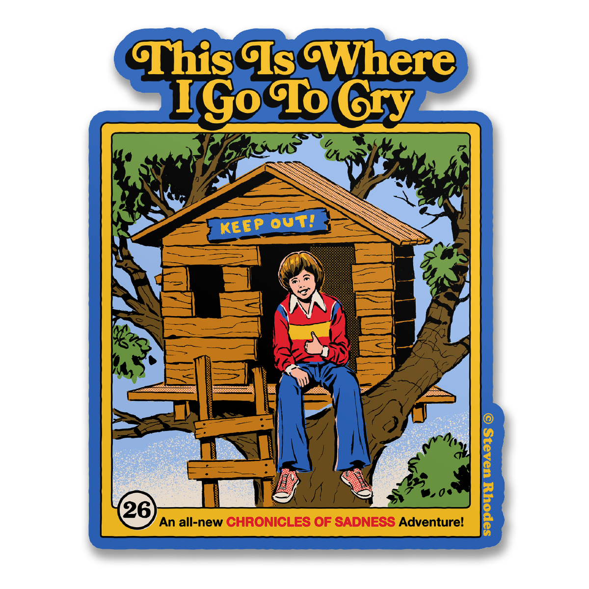 Steven Rhodes - This Is Where I Go To Cry Sticker – Sticker
