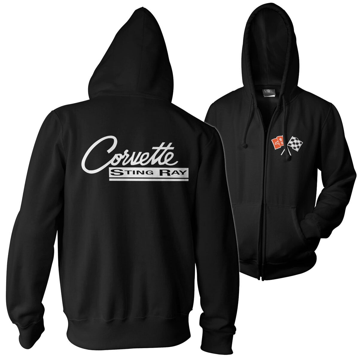 Corvette C2 Stingray Zipped Hoodie – Sweat à capuche zippé