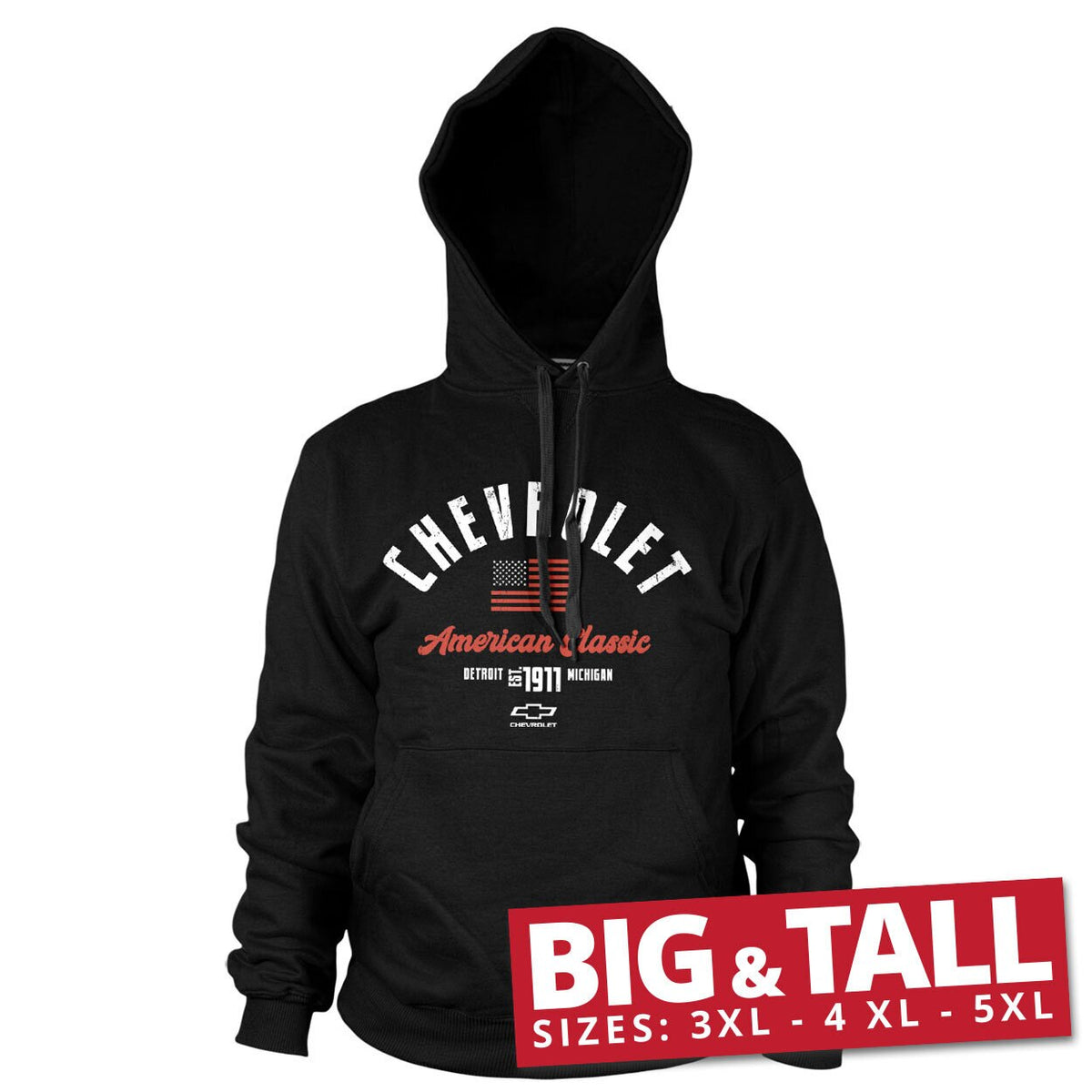 Chevrolet - American Classic Big & Tall Hoodie – Sweat à capuche grande taille