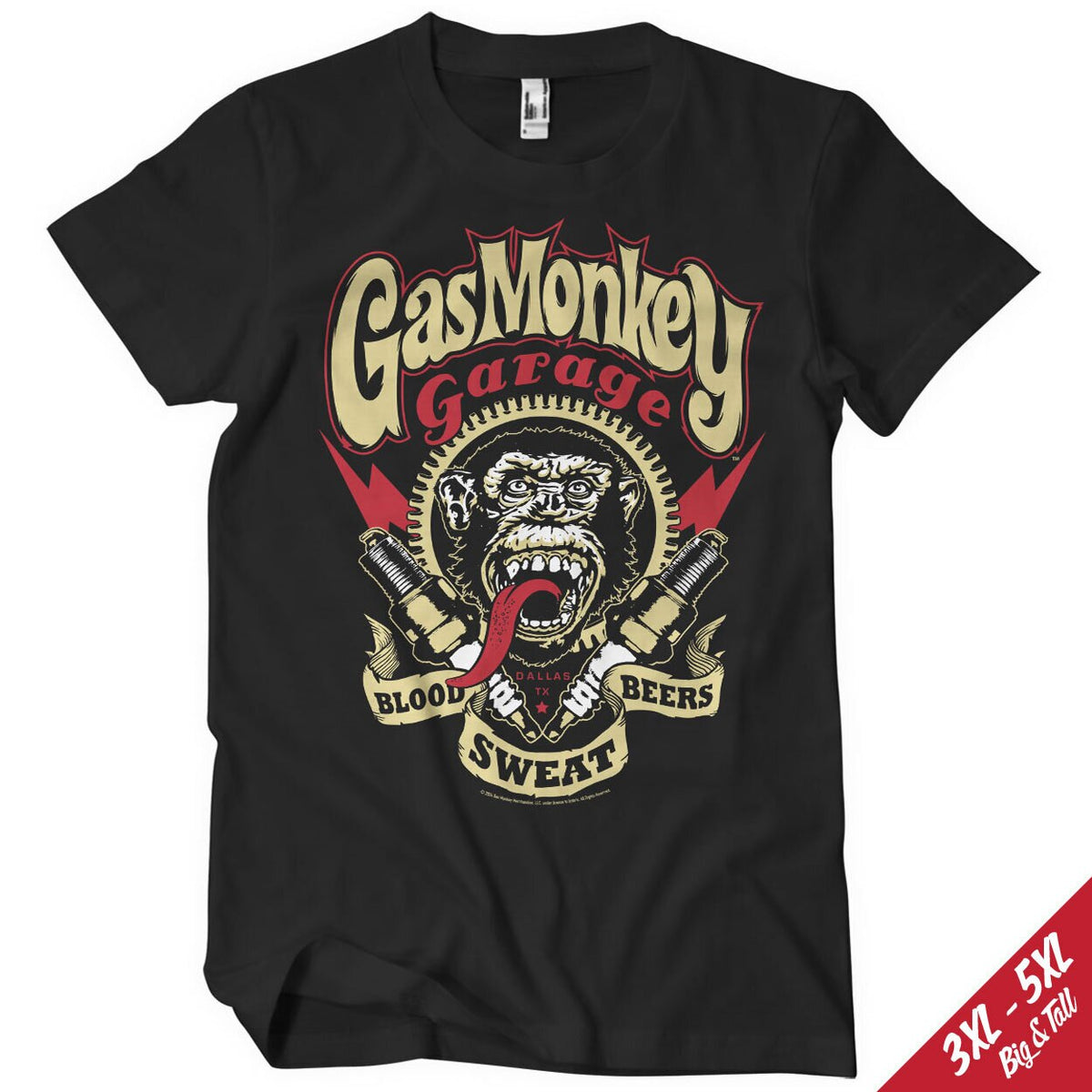 Gas Monkey Garage - Spark Plugs Big & Tall T-Shirt – T-shirt grande taille