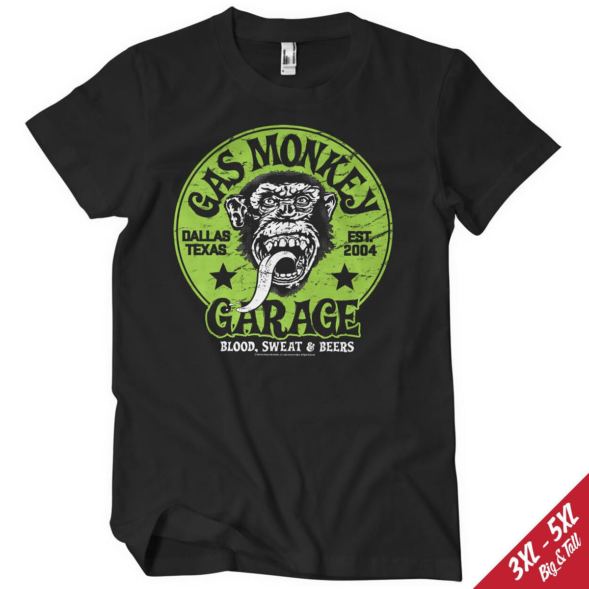 Gas Monkey Garage - Green Logo Big & Tall T-Shirt – T-shirt grande taille