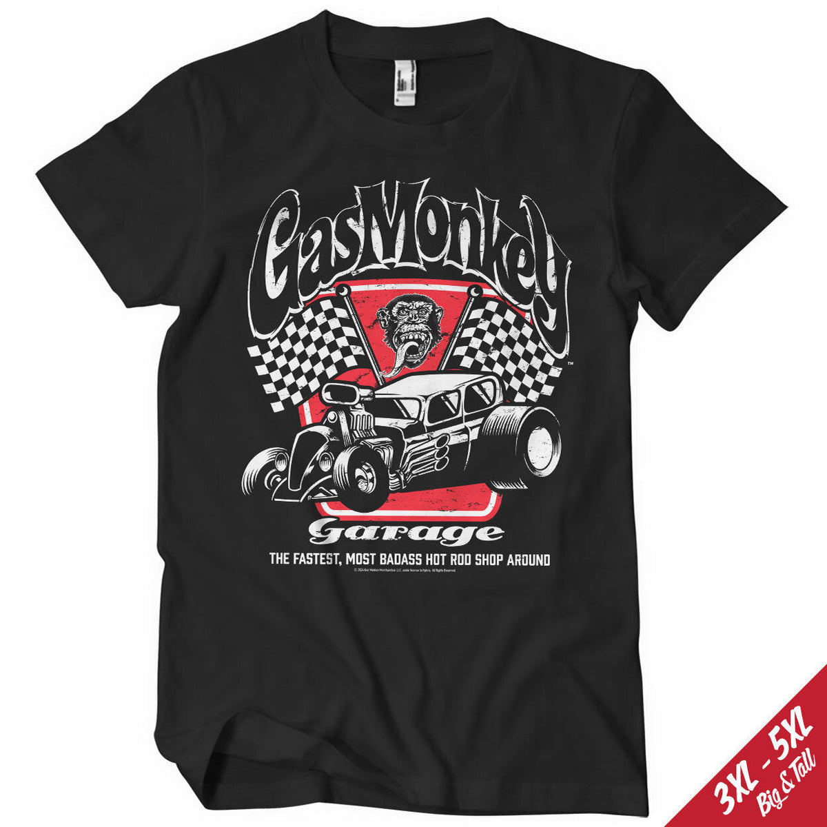 Badass Gas Monkey Garage Big & Tall T-Shirt – T-shirt grande taille
