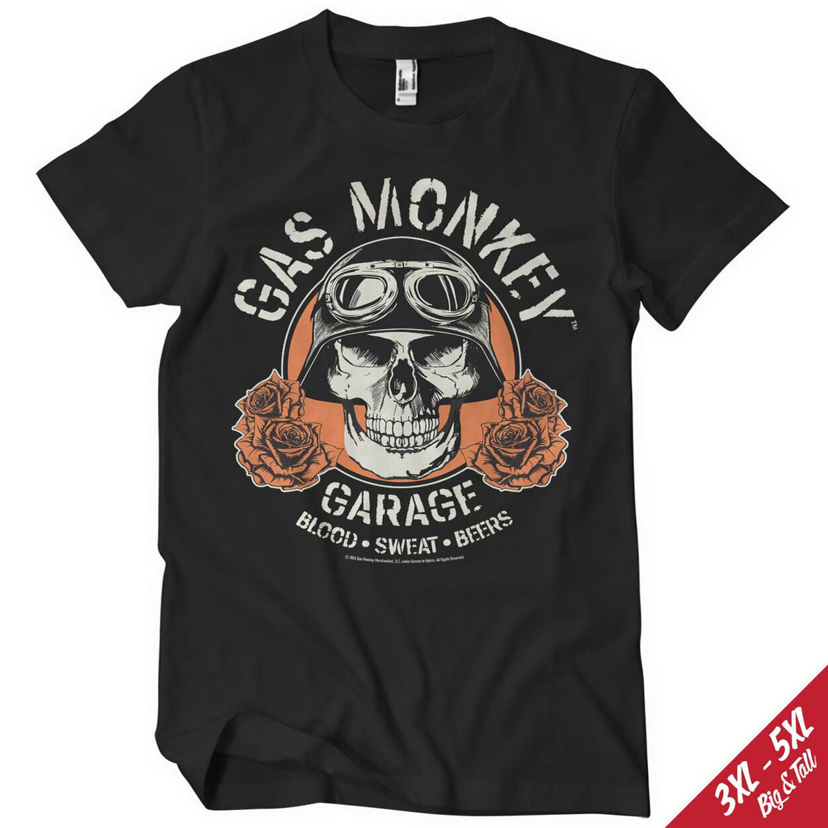 Gas Monkey Garage Skull Big & Tall T-Shirt – T-shirt grande taille