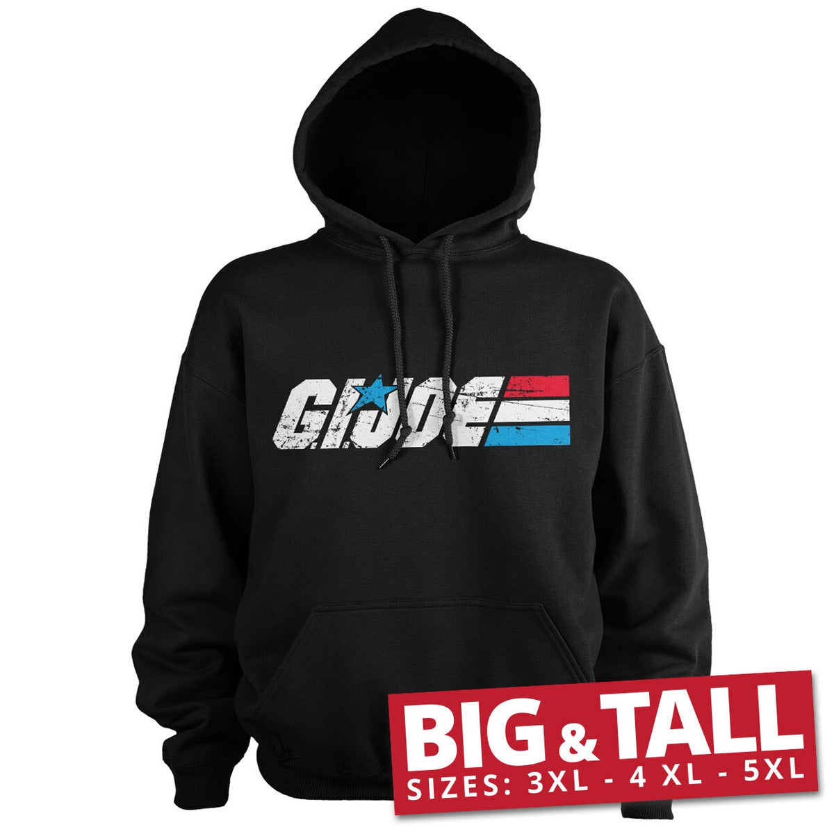 G.I. Joe Washed Logo Big & Tall Hoodie – Sweat à capuche grande taille